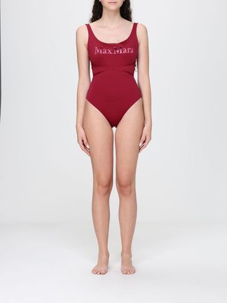 Max Mara Costume intero con logo floccato e cintura in vita da annodare