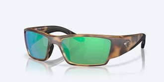 Costa Unisex Corbina Pro Polarized Wrap Sunglasses In Matte Tortoise Green Mirror