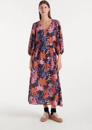 Compa&ntilde;&iacute;afant&aacute;stica Long Lightweight Crepe Dress In Multi