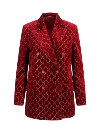 Gucci Blazer Doppioetto Con Cristalli Gg
