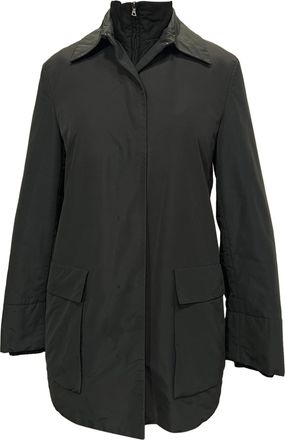 Jil Sander High Neck Jacket in Grey Cotton