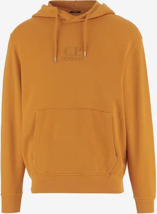 C.P. Company Mens Cotton Sweatshirt With Logo Orange Sweatshirts Sweater