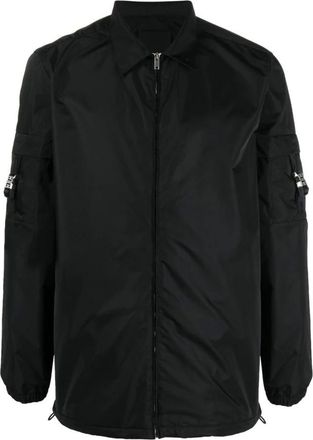Givenchy Light Jackets, male, Black, 3XL, Black 4G Overshirt with Buckle Pocket