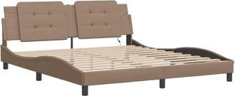 vidaXL Vidaxl - Bed Frame with led without Mattress Zadar Cappuccino 180x200 cm Super King