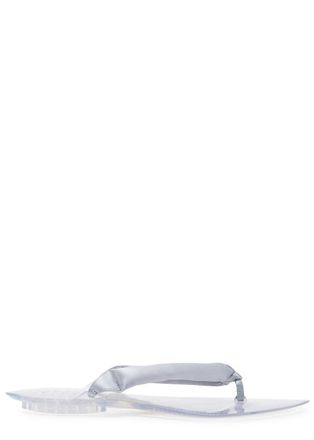 Alaia Satin and Tpu Flip Flops - Silver - 36 (IT36/ UK3)