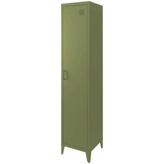 Sweeek Metal cabinet/locker with 4 storage compartments, industrial-style Khaki Green 38x38x180 cm - Soho
