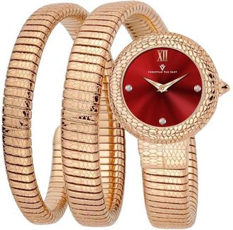 Christian Van Sant Womens Naga Red Dial Watch