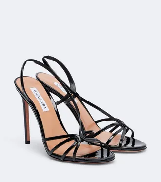 Aquazzura Talk To Me patent leather slingback sandals