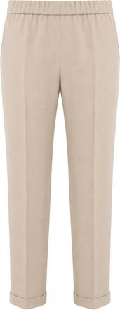 Antonelli Rechte broek - Dames - Slim Fit Broeken - Beige - L - Leer - Broeken