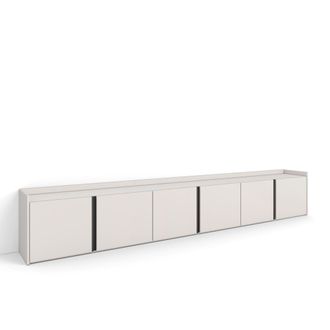 Skraut Home Skraut Home - Mueble Tv, Televisi&oacute;n, Muebles De Sal&oacute;n, Almacenaje, 309x35x50cm, Para Tv Hasta 80, Con Almacenamiento, Estilo Moderno, Beige
