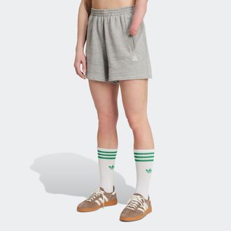 adidas Shorts ADIDAS ORIGINALS ESSENTIALS FRENCH TERRY, Damen, Gr. XXL, N-Gr, grau (medium grau heather, normal, gr.), Obermaterial: 100% Baumwolle, Hosen Sh