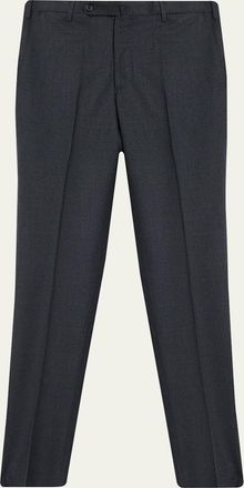 Incotex Mens Micro-Houndstooth Wool and Cashmere Trousers