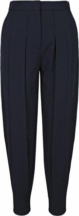 Stella McCartney Chelsea Navy Blue Wool Front Pleat Tapered Trousers Size M