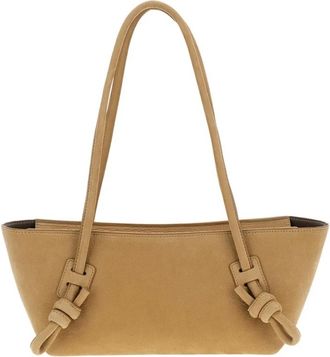 Hereu Fleca Schoudertas met Geknoopte Handgreep - Dames - Schoudertassen - Beige - ONE Size - Leer - Tassen