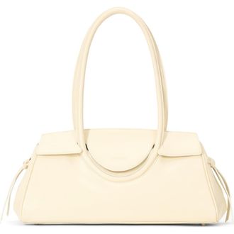 Staud Maude Leather Shoulder Bag in Cream at Nordstrom