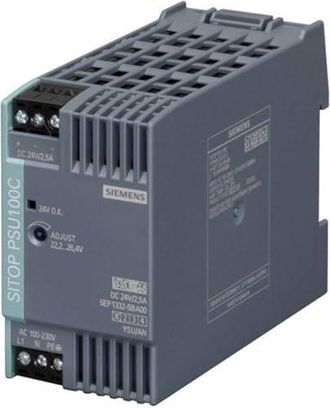 SIEMENS Fuente De Alimentaci&oacute;n Sitop Psu100c, 1 Fase Dc 24 V/2,5 A, 6ep13325ba00
