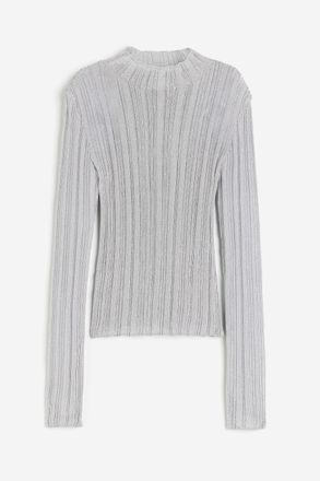 H&M Pullover in schimmerndem Rippstrick - Silberfarben