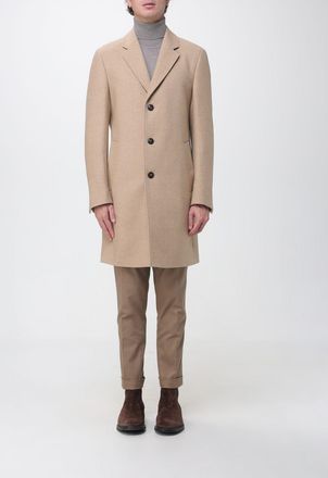 HUGO BOSS Single-Breasted Knee-Length Wool Blend Coat