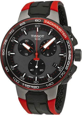 Tissot T-Race Chronograph Black Dial Red Silicone Mens Watch T111.417.37.441.01