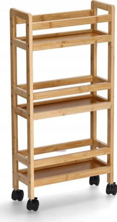 ZELLER Carrito Con Ruedas Bamb&uacute; 36 X 15 X 74 Cm