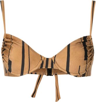 Lenny Niemeyer Top bikini a righe - Marrone
