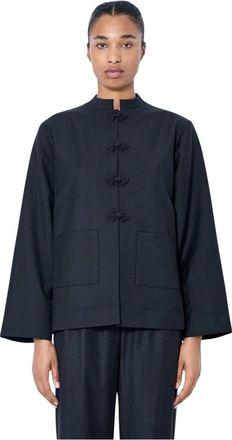 R&oacute;he Pankou Sluiting Jas - Dames - Jassen - Zwart - Maat: 2XS Wol