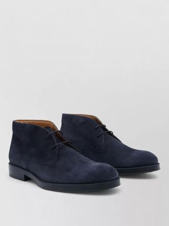 Tod's derby ankle shoes round toe suede rubber