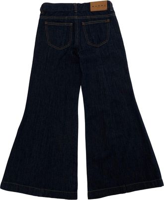 Marni Girls Pants 5 Pockets Blue Cotton Trousers