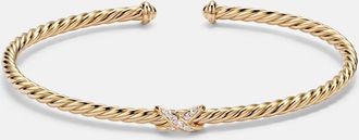 David Yurman Cablespira Flex X Micro 18kt gold (750/1000) bracelet with diamonds