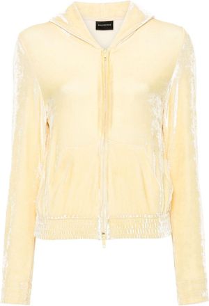Balenciaga BB Paris zip-up hoodie - women - Viscose/Polyamide/Spandex/Elastane - M - Yellow