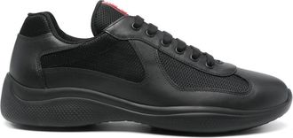 Prada Black Lace Up Sneakers