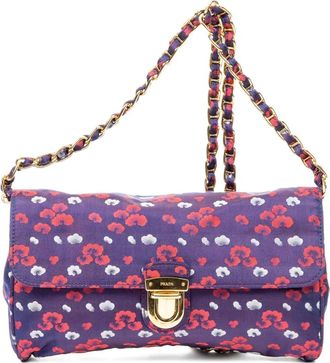 Prada Borsa a spalla a fiori con catena - Viola