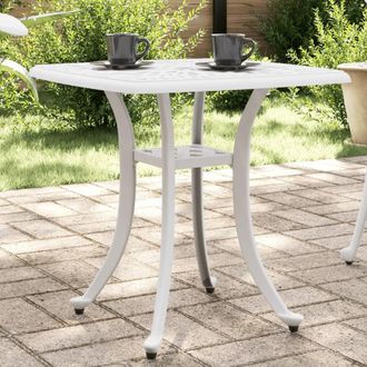 vidaXL Mesa De Jard&iacute;n Aluminio Fundido Blanco 53x53x53 Cm Vidaxl