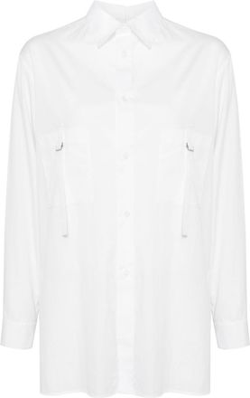 Yohji Yamamoto back-tucked open-tab shirt - women - Cotton - 2 - White