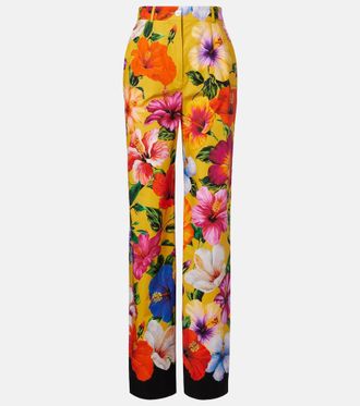 Dolce & Gabbana Pantalones anchos de algod&oacute;n florales