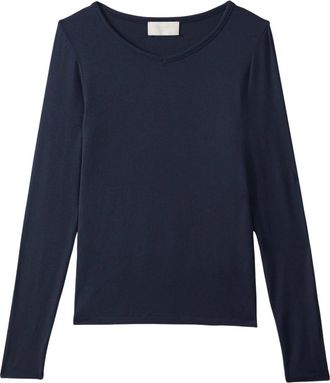 Wakakuu Icons Zoe Top Modal - Dames - Longsleeves - Blauw - S - Tops