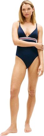 Tommy Hilfiger Dames/Dames logo-eendelig badpak (Donkere marine)