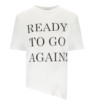 Elisabetta Franchi Gesso Asymmetrisches T -Shirt