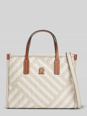 Tommy Hilfiger Henkeltasche mit Weboptik in Ecru, Gr&ouml;&szlig;e 1