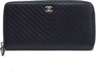 Chanel Black Grained Calfskin Coin Purse/Coin Case (Pre-Owned)