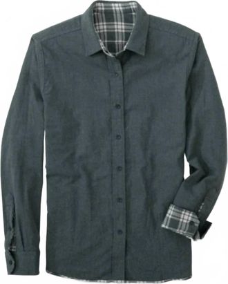 Southern Tide Melbourne Reversible Plaid Sportshirt In Heather Dark Slate
