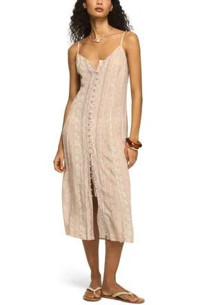 Lucky Brand Conversational Simone Floral Print Slipdress in Pink Paisley at Nordstrom, Size X-Large