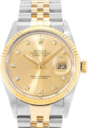Rolex Pre-owned Rolex Datejust 36 Automatic Chronometer Diamond Champagne Dial Mens Watch 16013 CDJ