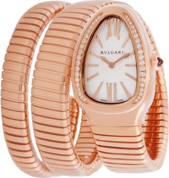Bulgari Serpenti Tubogas Quartz Diamond Silver Dial Ladies Watch 103002