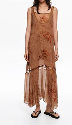 Bimba & Lola Dress With Buttoned Hem in Underwater Garden at Nordstrom, Size Medium Eu