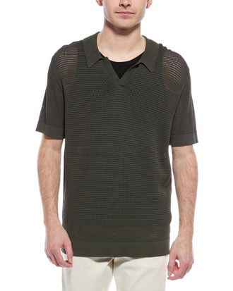 Onia Mesh Knit Polo Sweater