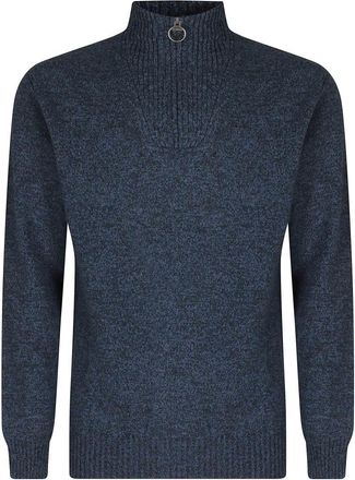 Barbour Maglione Essential in lana dagnello con mezza zip - - Knitwear - Uomo - Blu - L