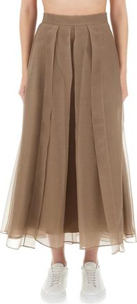 Brunello Cucinelli Paneled Circle Skirt-Donna
