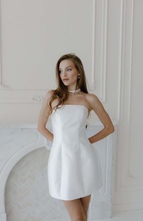 Untamed Petals Bianca Mini Dress in Ivory at Nordstrom, Size 16