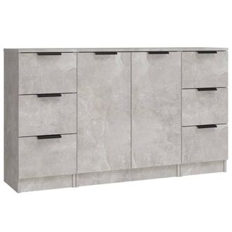 Berkfield Home Sideboards 3 pcs Concrete Grey Engineered Wood